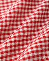 Red Plaid Square Neck Midi Dress - Threadford