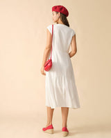 The Solid Color Lapel Midi Dress - Threadford
