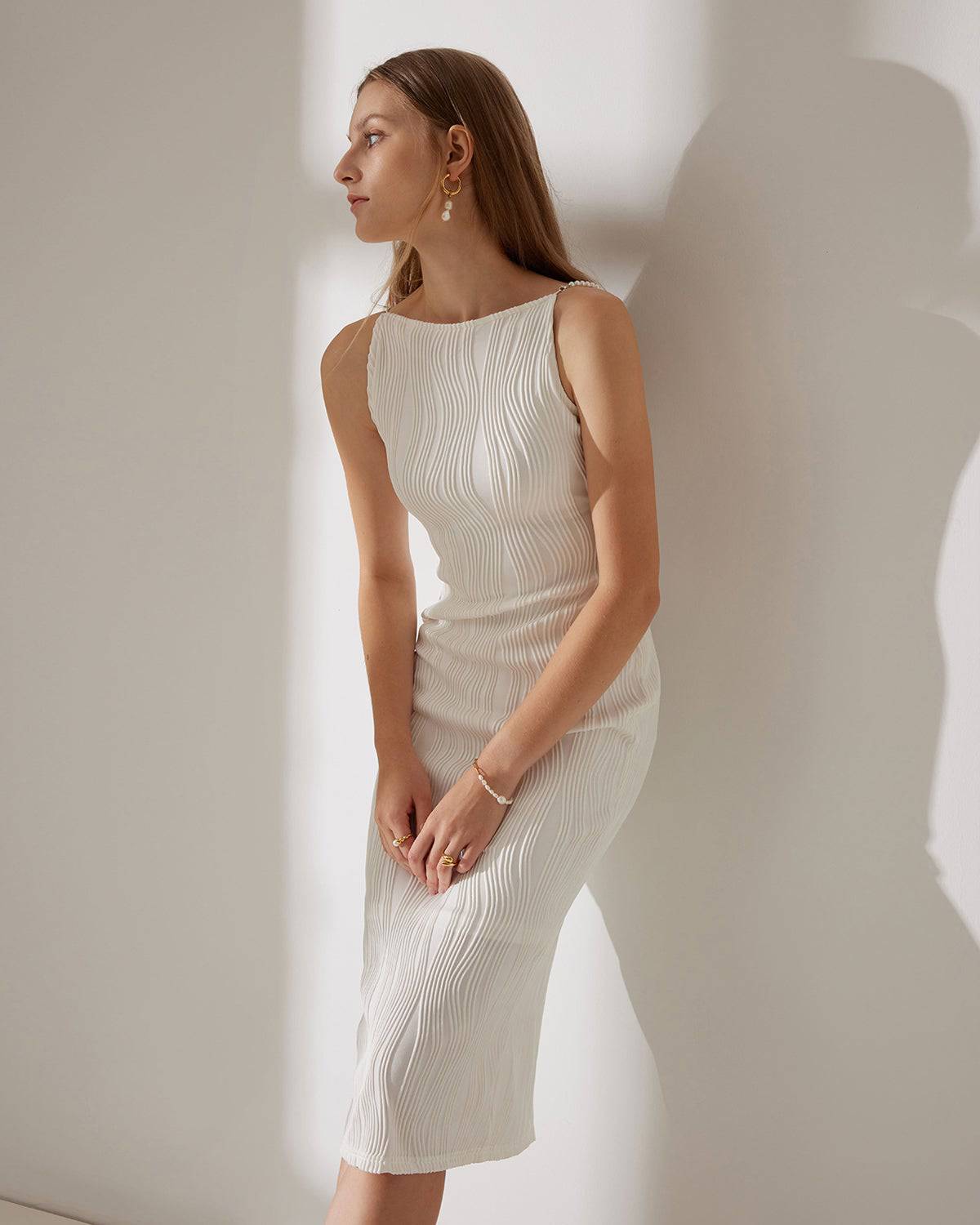 The Water Ripple Textured Cami Dress - Threadford
