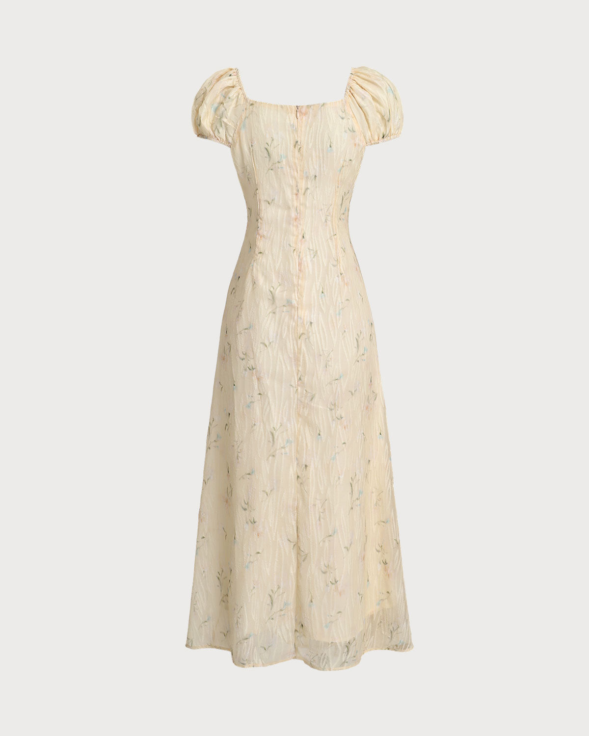Yellow Floral Cap Sleeve Ruffle Midi Dress - Threadford