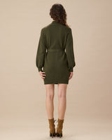 Green Lantern Sleeve Sweater Mini Dress - Threadford