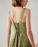 Green Floral Ruched Slip Mini Dress - Threadford