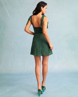 The Green Sweetheart Neck Floral Slip Mini Dress - Threadford
