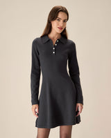 Grey Pleated Sweater Mini Dress - Threadford