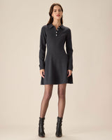 Grey Pleated Sweater Mini Dress - Threadford