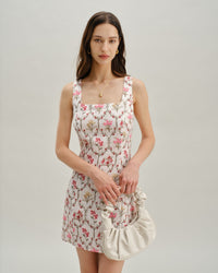 Floral Square Neck A-Line Slip Mini Dress