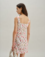 Floral Square Neck A-Line Slip Mini Dress - Threadford