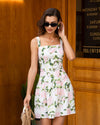 Pink Floral Ruched Belted Slip Mini Dress - Threadford