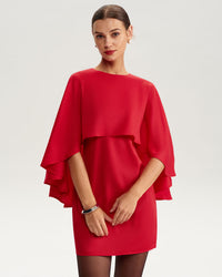 White Batwing Sleeve Mini Dress