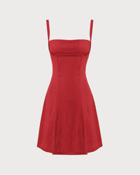 Red A-Line Slip Mini Dress