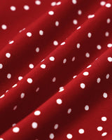 Red Polka Dot Square Neck Mini Dress - Threadford