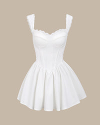 Bettydress-White Sweetheart Neck Corset Slip Mini Dress