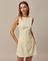 The Yellow Boat Neck Cutout Mini Dress - Threadford