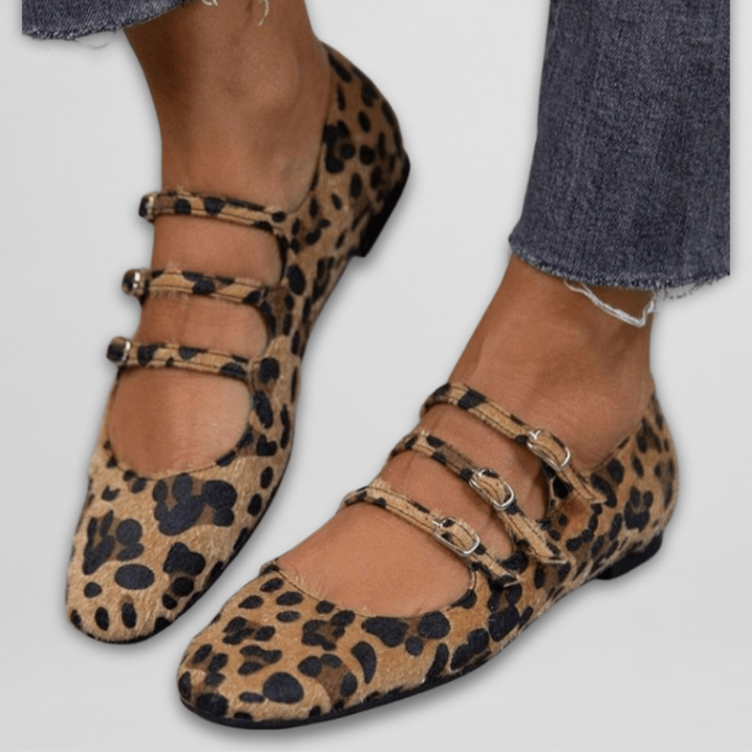 Adonise | Elegant Ballerinas with Animal Print - Threadford