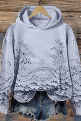 Lace Hoodie Sweatshirt - Threadford