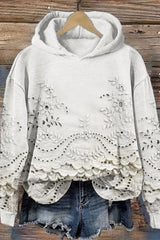 Lace Hoodie Sweatshirt - Threadford