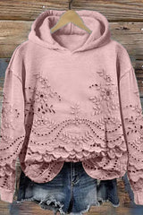 Lace Hoodie Sweatshirt - Threadford