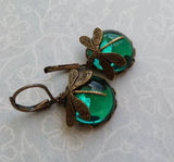 Vintage-Inspired Antique Gold Dragonfly Earrings - Threadford
