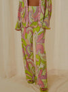 Unique Painted Print Pleated Loose Wide-leg Pants - Threadford