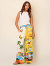 Sunny Beach Summer Style Printed Two Piece Set - Pants - Threadford