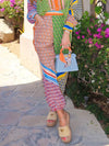 Colorful Unique Print Elastic Waist Pocketed Loose Bloomer Pants - Threadford
