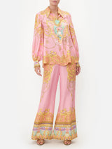 Special Print Fish Shape Loose High Waist Wide Leg Pants - Threadford