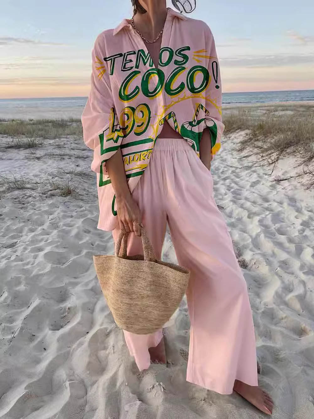 Unique Vacation Style Loose Elastic Wide-Leg Pants - Threadford
