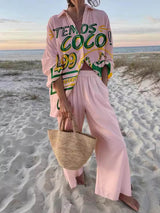 Unique Vacation Style Loose Elastic Wide-Leg Pants - Threadford