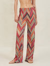 Seaside Vacation Geometric Print Side Tie Straight Pants - Threadford
