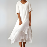 Agnès | Lightweight and Elegant Long Cotton Dress - Threadford
