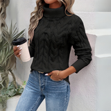 Amelia - Elegant Sweater with High Collar - Threadford