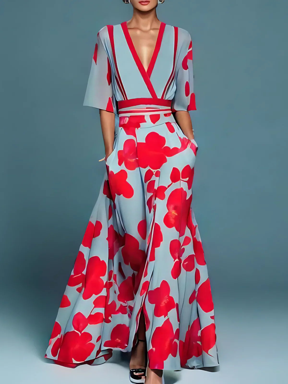 Laure | Elegant Floral Dress - Threadford