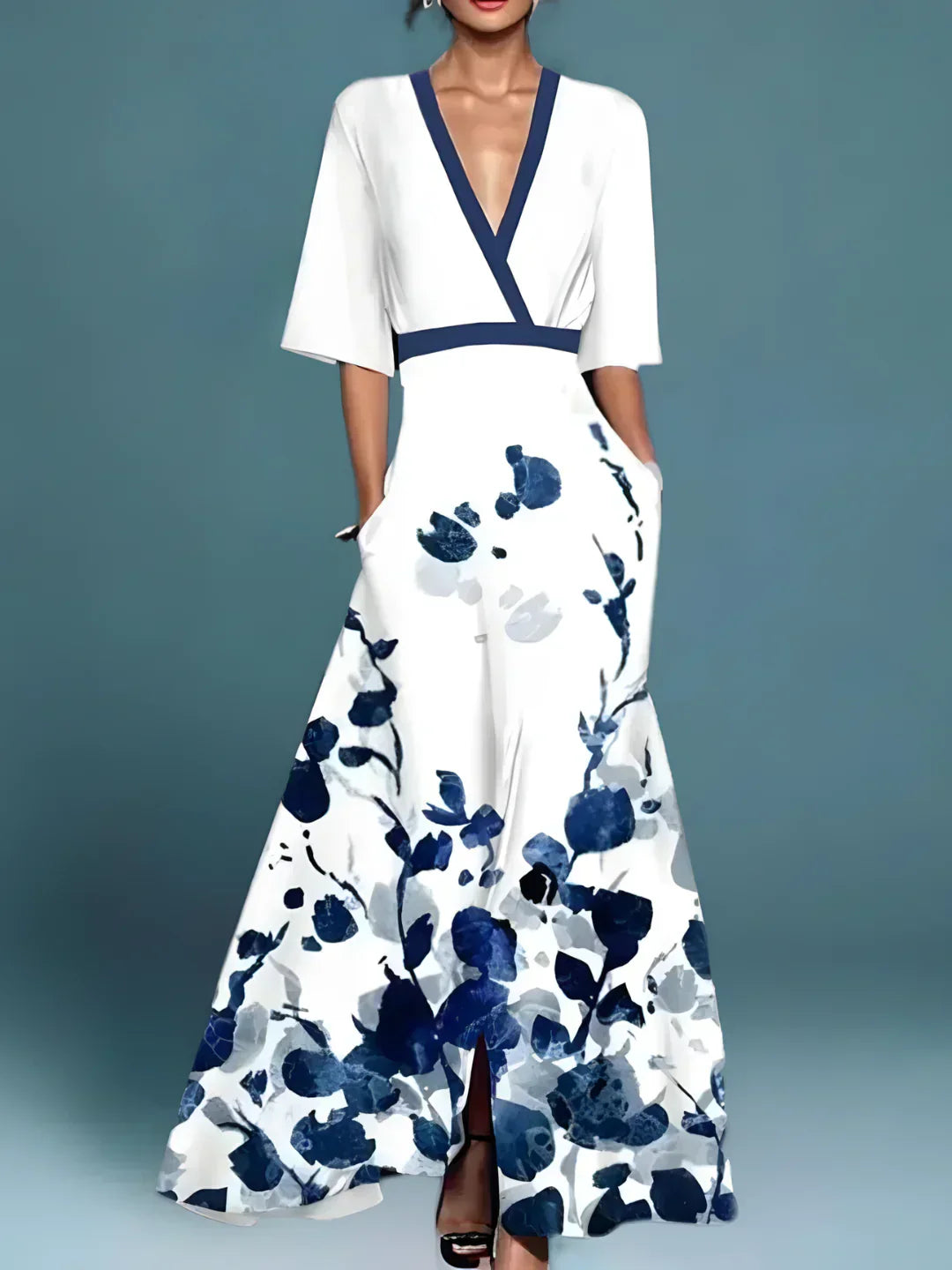 Laure | Elegant Floral Dress - Threadford
