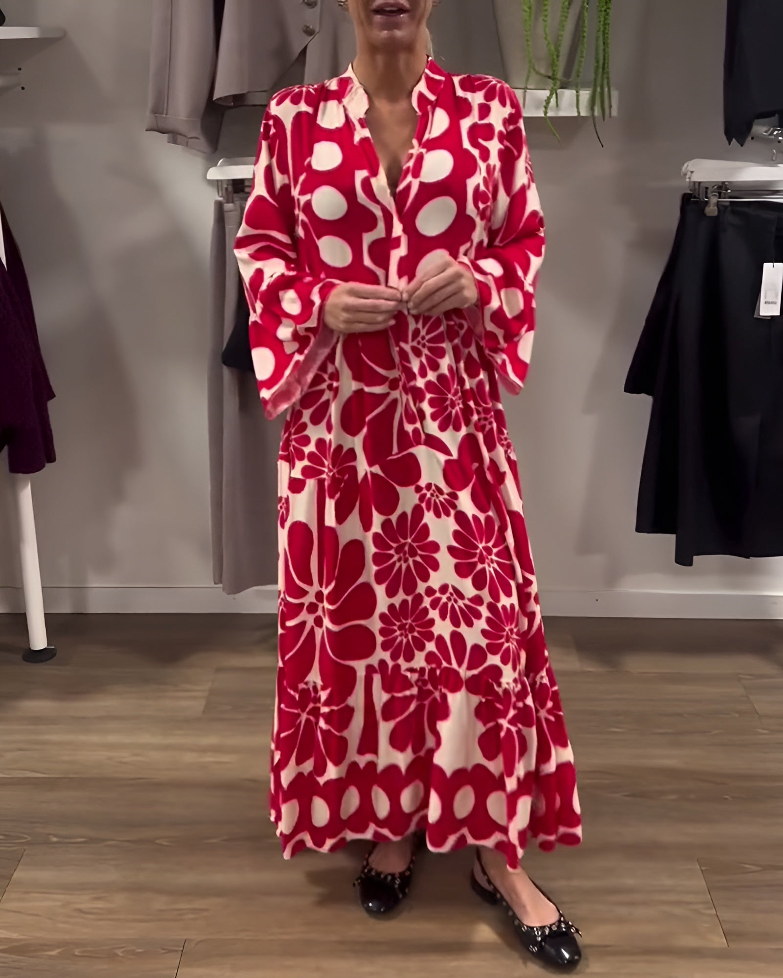 Marielle | Elegant Maxi Dress with Print - Threadford