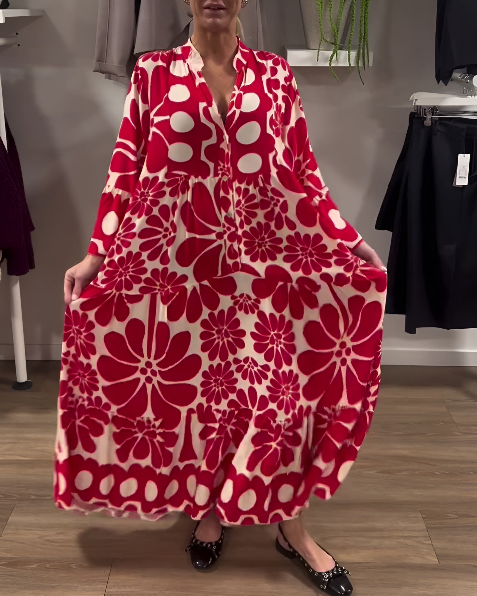 Marielle | Elegant Maxi Dress with Print - Threadford