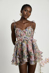 Juliette floral print pleated mini dress - Threadford