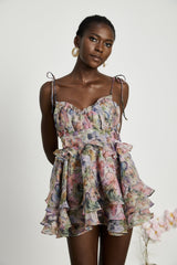 Juliette floral print pleated mini dress - Threadford