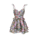 Juliette floral print pleated mini dress - Threadford