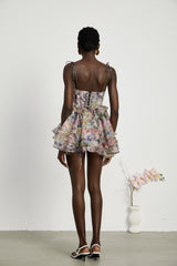 Juliette floral print pleated mini dress - Threadford