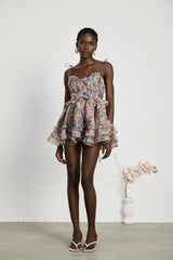Juliette floral print pleated mini dress - Threadford