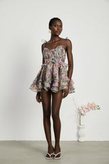 Juliette floral print pleated mini dress - Threadford