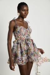 Juliette floral print pleated mini dress - Threadford