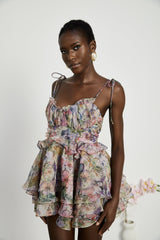 Juliette floral print pleated mini dress - Threadford
