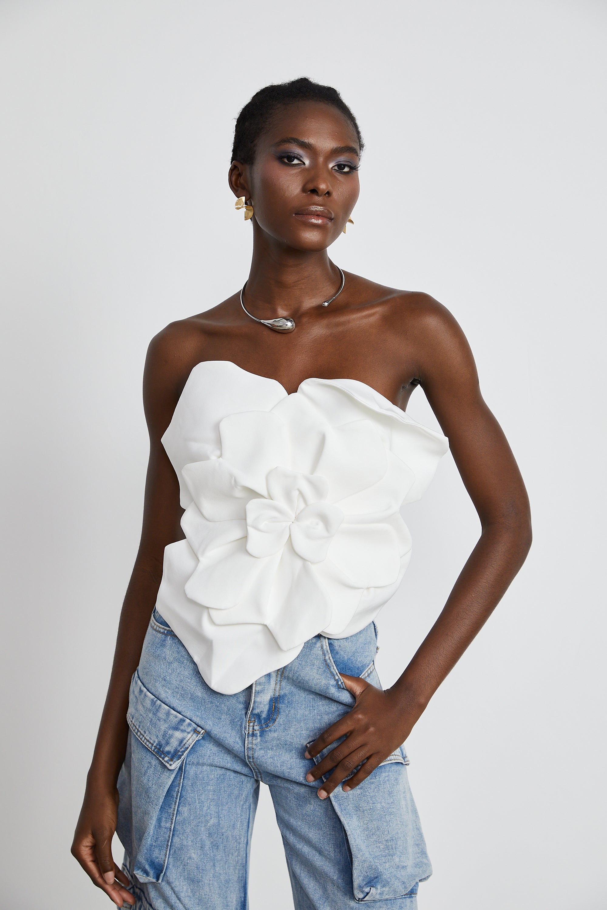 Pénélope White Floral Off-Shoulder Top - Threadford