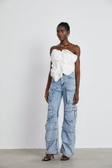 Pénélope White Floral Off-Shoulder Top - Threadford