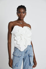 Pénélope White Floral Off-Shoulder Top - Threadford
