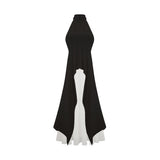 Inés halterneck layered long dress - Threadford