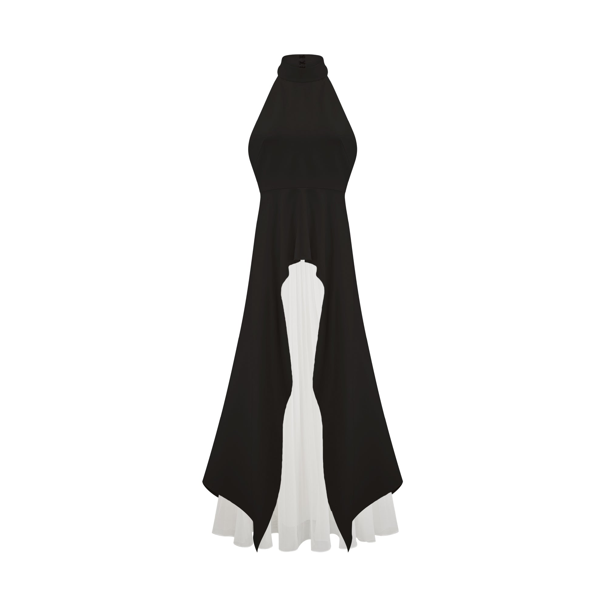 Inés halterneck layered long dress - Threadford
