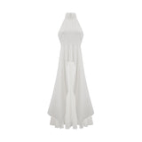 Inés halterneck layered long dress - Threadford