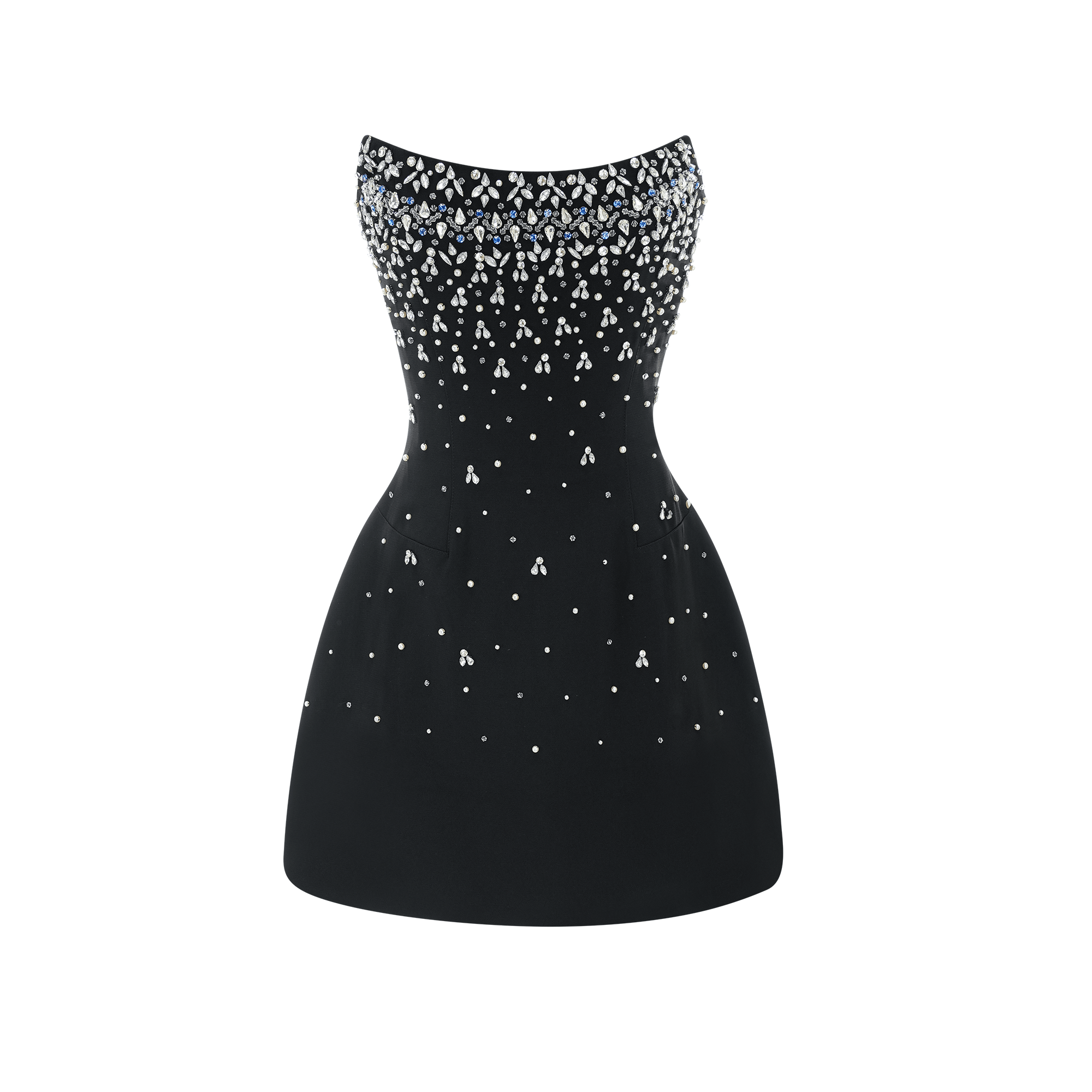 Melisande black embellished mini dress - Threadford